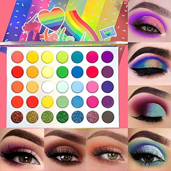 Eyeshadow Palette,35 Colors High Pigmented Makeup Palette Matte And Shimmer Glitter Powder Eye Shadow Waterproof Long Lasting Eye Shadow Palette(Styl