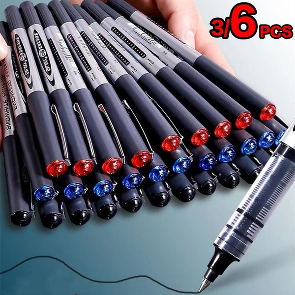 3-6 Pcs Roll ball pen direct liquid 0.5mm bullet business high special Student write examination gel pens office school