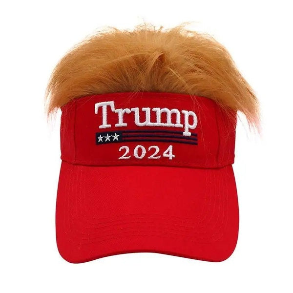 Trump 2024 Hat with Hair,Donald Trump Make America Great Again Wig Hat Embroidered Ultra Adjustable MAGA Baseball Cap