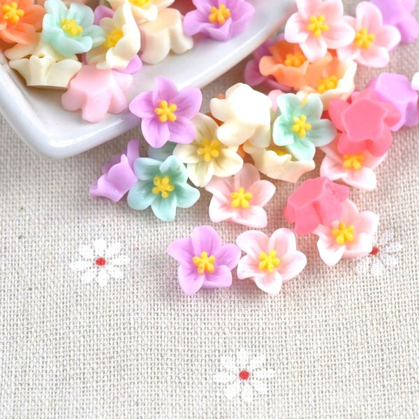 14mm 50Pcs Stencils For DIY Handwork Decoration Resin Flower Flatback Embellishments For Scrapbooking Craft Accessories C1851