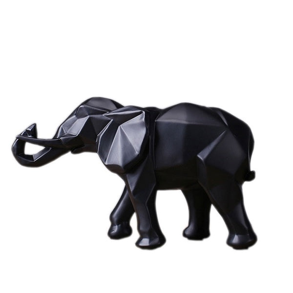 Resin Elephant Sculpture Modern Abstract Elephant Statue Resin Ornaments Home Decoration accessories Gift Geometric