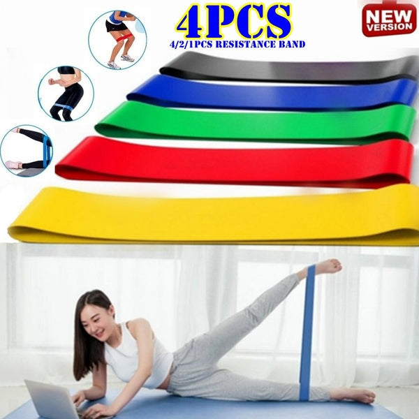 4-2-1 pièces bandes de caoutchouc de résistance au Yoga équipement de Fitness extérieur intérieur 0.35mm-1.1mm bandes élastiques d'entraînement de Sp