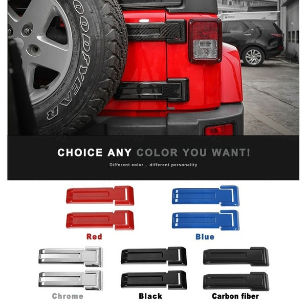 Car Exterior Rear Door Bracket Hinge Cover Spare Tire Tailgate Hinge Protector ABS Cover Accessories for Jeep Wrangler JK 2007-2017