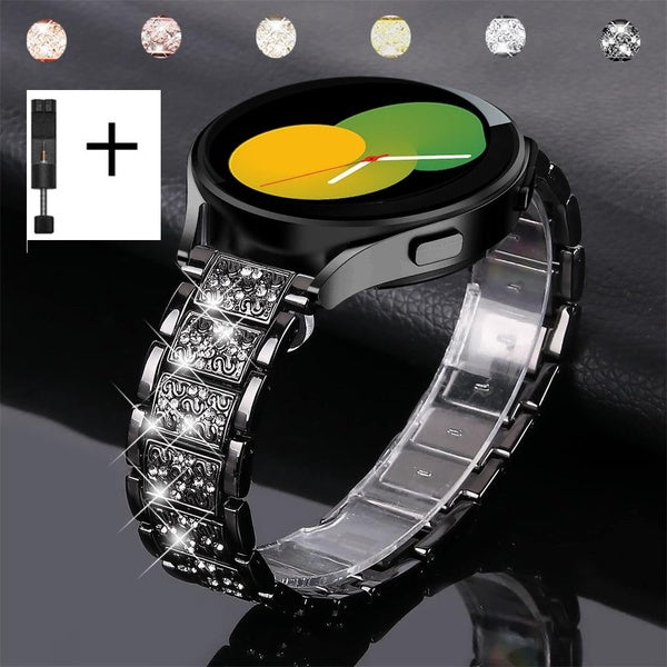 Bling Diamond Band for Samsung - Huawei - Amazfit Watch 20-22mm Stainless Steel Metal Strap (+tool+pins) for Galaxy Watch 5 4 3 46mm 42mm Active 2 Ge