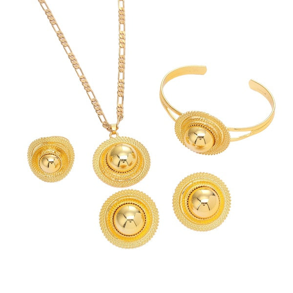 Ethiopian Wedding Jewelry Gold Color Ethnic Habesha Traditional Festival Jewellery Africa Women's Jewelry