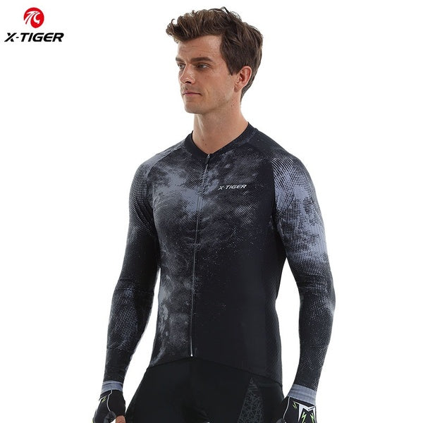 X-TIGER Anti-UV Pro Cycling Jerseys Long Sleeve Mountain Bike Cycling Clothing Wear Autumn Breathable Cycling Bicycle Clothing For Man