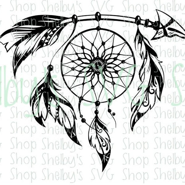 Set of 2 Arrow Dream Catcher Decal Vinyl Sticker