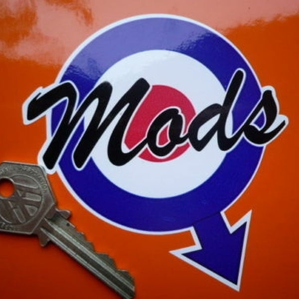 x2 MODS Roundel Scooter STICKER 90mm Casque Lambretta Vespa Piaggio Moto