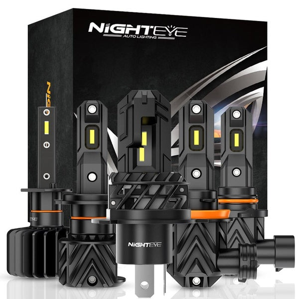 NightEYE 2PCS 1PAIR H7 Car Headlight Bulbs Kit H1 H4-9003-HB2 H11 9005-HB3 LED Headlights 50W 10000LM 6000K White Mini Size Auto Car Headlamps