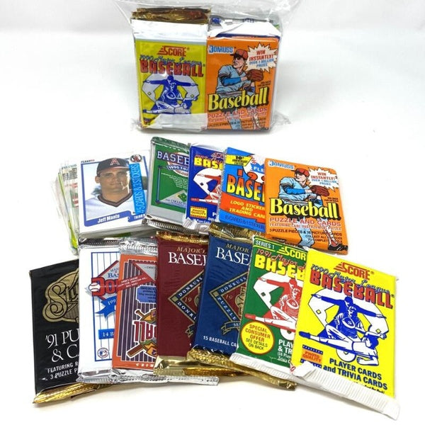 200 cartes de baseball MLB vintage dans de vieux paquets de cire scellés en usine - Parfait pour les nouveaux collectionneurs
