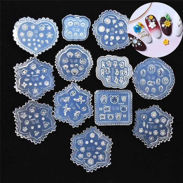 Silicone Mold tiny beads flower pig bear leaf shell dolphin beauty nail art Resin Silicone Mould tool UV epoxy resin silicone