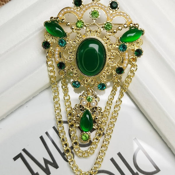 Boucles d'oreilles Palace Scarf Buckle Tassel Brooch Boucles d'oreilles pour femme Party