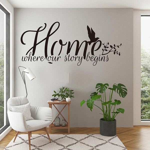 Home Quote Wall Sticker House Decor Living Room Kids Room Bird Family Farmhouse Quotes Wall Decal Posters Sofa Background