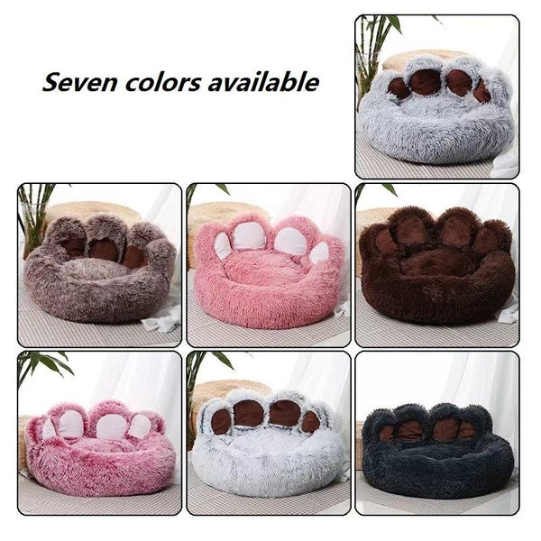 kennels pens Winter Dog Bed Bear Paw Shape Casa Soft Sofa Washable Long Plush Indoor And Outdoor Medium Large Pet Bed Warm Mat Dog Accessorie