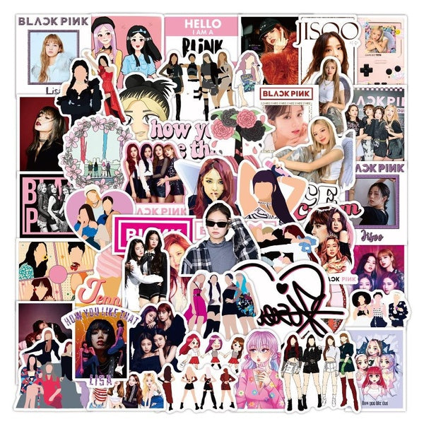 10-50pcs Black Pink Stickers Jennie Kim Roseanne Park Lalisa Kim Jisoo Graffiti Stickers Car Refrigerator Motorcycle Mobile Phone Trunk Guitar Sticke