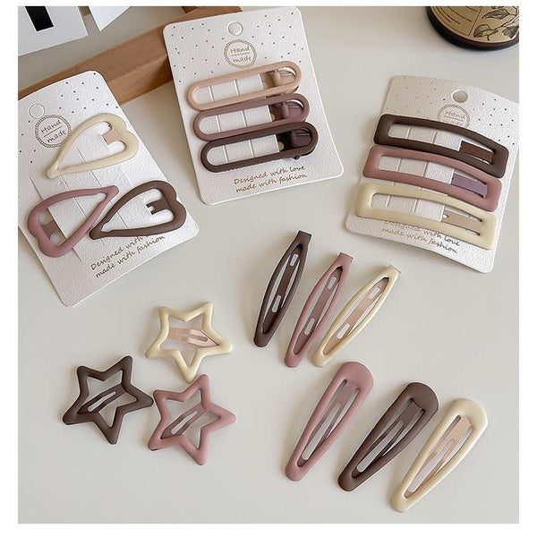 6 Pcs-Set Women Girls Hair Pins Barrettes Fashion Geometric Stars Hair Styling Tools BB Clips Snap Hair Clips Hair Grip Hairpins Hair Accessories