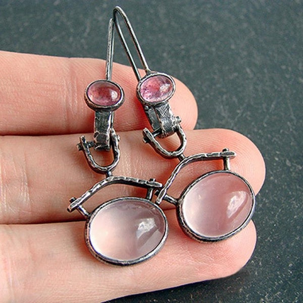 Boucles d'oreilles bohémiennes Vintage, boucles d'oreilles pendantes en pierres précieuses naturelles, cadeau de fiançailles, d'anniversaire de maria