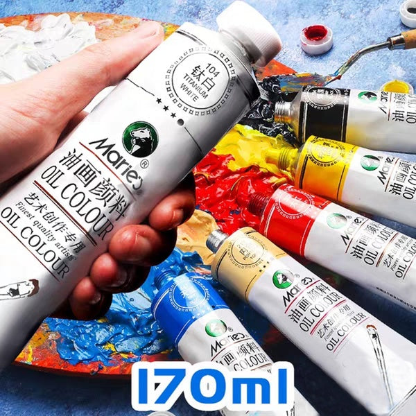 Professionnel toutes les couleurs 170 ml chaque tube peintures à l'huile dessin pigments fournitures d'art