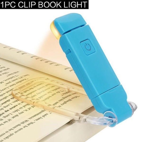 1PC Clip Light USB Rechargeable Book Reading Light Brightness Adjustable LED Clip on Book Light Eye Care Book Lamp for Kids Read Light Light color wh