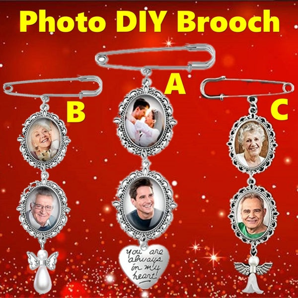 DIY Photo Chaîne Broche Partie De Mode De Mariage De Noël Photojewelrymaking Quelque Chose De Mariage Bouquet Photo Charme Cadre Pin Lacy Ovale De Ma