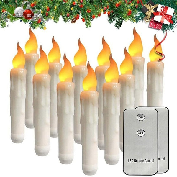 2-6pcs Candles With Remote, Battery Operated LED Flickering 3D Real Wax Candles, Flickering Candle Lights Christmas Home Wedding Halloween Decor