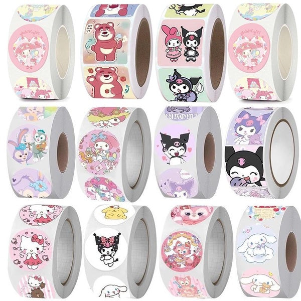 500PCS Cute Pochacco Cartoon Stickers Roll Laptop Scrapbook Phone Diary Kawaii Aesthetic Sticker Decal Kids Toy