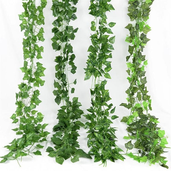 7.2 Feet Artificial Sleaf Ivy Leaf Fake Ivy Garland Hanging Plant Vine for garden Bedroom Wall Decor Wedding Party Room Astethic(1-3-6-12pc)