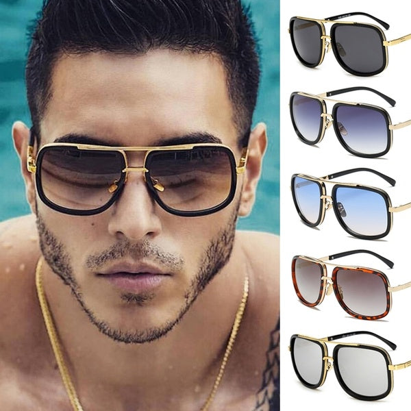 Fashion Classic Oversized Men Sunglasses Luxury Brand Women Sun Glasses Square Retro Male UV400 High Quality Eyewear