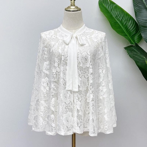 Women's Elegant Floral Lace Shawl Wraps Ladies Banquet Tippet Stoles Wedding Tulle Cape Cover
