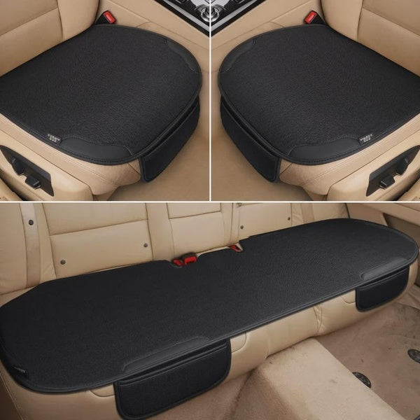 Car Breathable Flax Seat Cover Four Seasons Universal Front Seat Protector Cushion Auto Chair Protect Covers for Cars Interior
