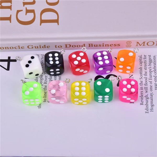 20pcs Charms Lovely 3D Lucky Dice 16x14mm Pendants Crafts Making Findings Handmade Jewelry DIY For Earrings Necklace