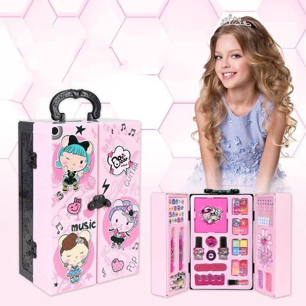 Glittery Princess Makeup Set for Girls, Including Handbag and Accessories, Perfect for Birthday or Performance