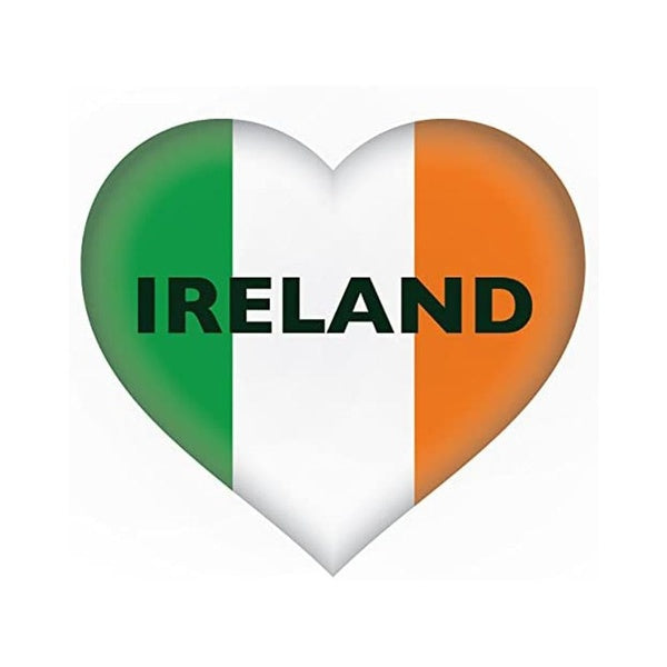 2PCs Irish Heart Ireland Eire Flag Funny Vinyl Sticker Decal for Car Truck Window Bumper