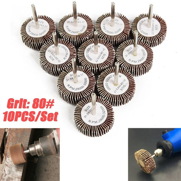 10 pièces-ensemble 32mm grain 80 # papier de verre ponçage rabat jeu de disques de ponçage meule de polissage