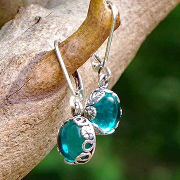 Boucles d'oreilles Vintage simples en pierre de naissance pour femmes, boucles d'oreilles pendantes pour fête de mariage, bijoux cadeau