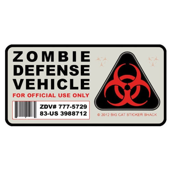 12.7CM*6.5CM Amusing Zombie Defense Vehicle Car Sticker Car Window Decal Motorcycle Parts C1-7466