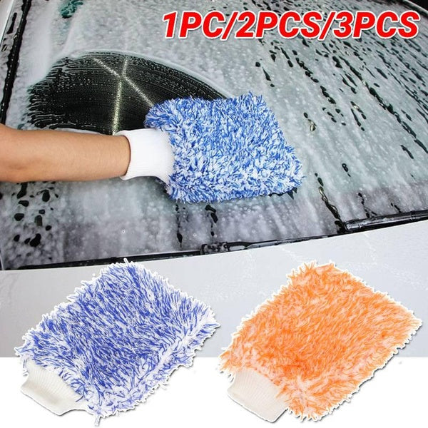 1PC-2PCS-3PCS Car Wash Mitt Scratch Free Microfiber Washing Gloves Absorbent Cleaning Dusting Gloves for House Cleaning Automotive Care & Detailing