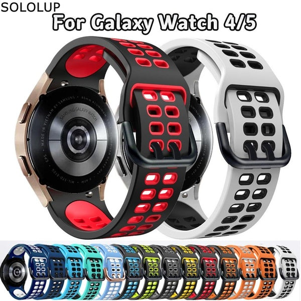 SOLOLUP No Gaps Sport Band for Samsung Galaxy Watch 4 5 40mm 44mm 4 Classic 46mm 42mm 5 LTE 44mm 5 Pro Bluetooth 45mm Silicone Smartwatch Accessories