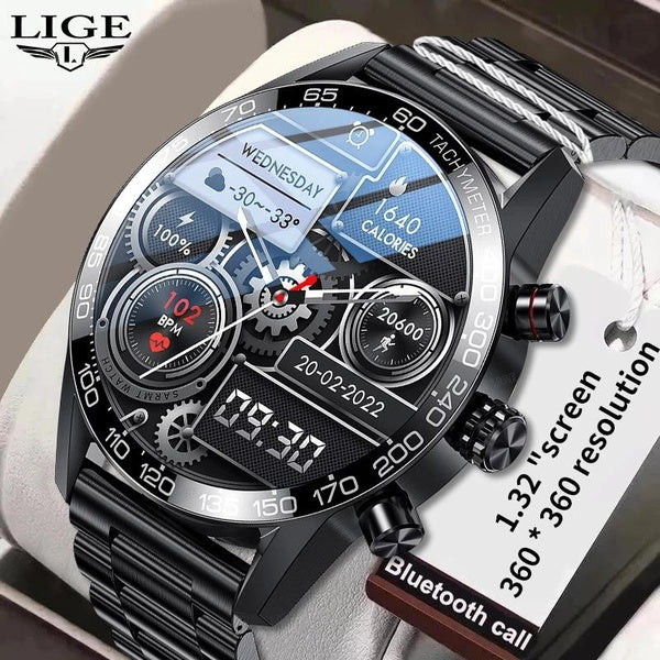 Lige 360 AMOLED HD écran montre pour hommes montre intelligente Bluetooth appel Smartwatch 2022 mode affaires horloge nouveau Smartband homme