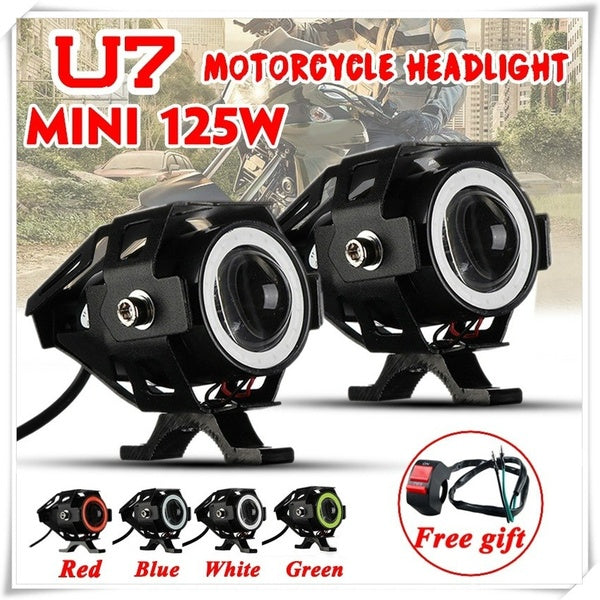 125W Mini U7 Spotlight Angel Bulbs Lamp Headlight Motorcycle Scooter Motorbike Lights LED Motorcycle Headlight 12V Led Fog Light Motorcycle Headlight