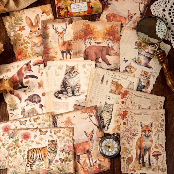 30Pcs-Pack Animistic Series Material Paper Perfect For Journal Collage Scrapbooking DIY Supplies