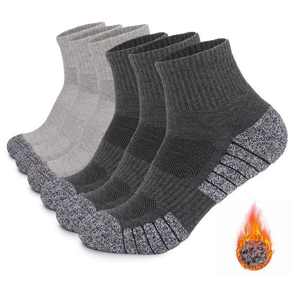Ankle Athletic Thicken Running Cotton Socks 1 Pair Cushioned Low Cut Sports Socks Arch Support Breathable Socks for Men Women Autumn and Winter Warm