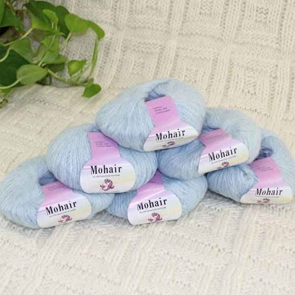 Sale New 6Balls x 50gr Yarn For Knitting Mohair Wool Soft Yarn Fingering Baby Crochet Yarn Threads Crochet #28 Duck Egg # Professional sales of yarn