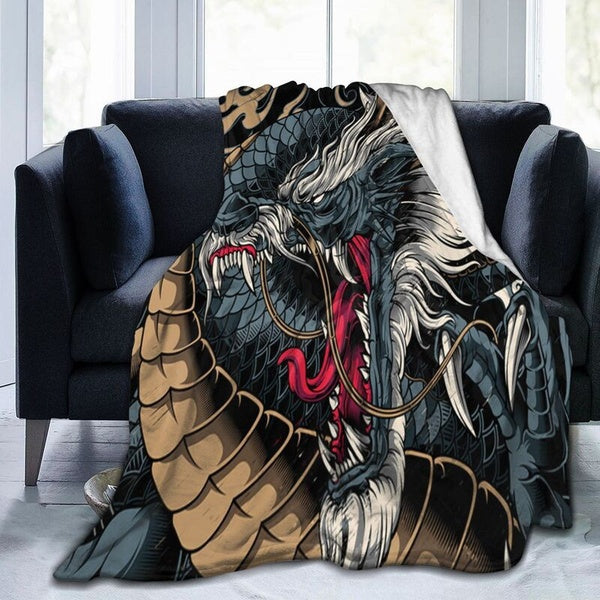 Cartoon Dragon Series 3D Printed Blanket Gift From Dad -Mom,Rectangle Blanket Flannel Blanket,Flannel Wearable Blanket,Throw Blanket for Sofa, Bedspr
