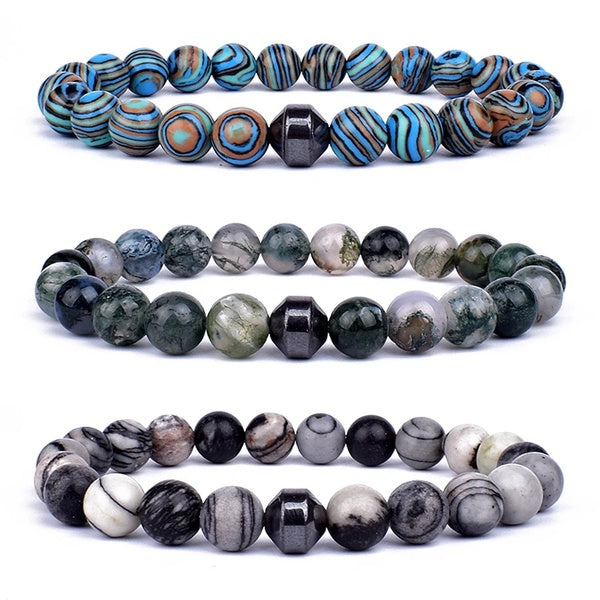 Natural Tiger Eye Obsidian Hematite Beads Bracelets Men for Magnetic Multi-layer Health Protection Women Jewelry Pulsera Hombre