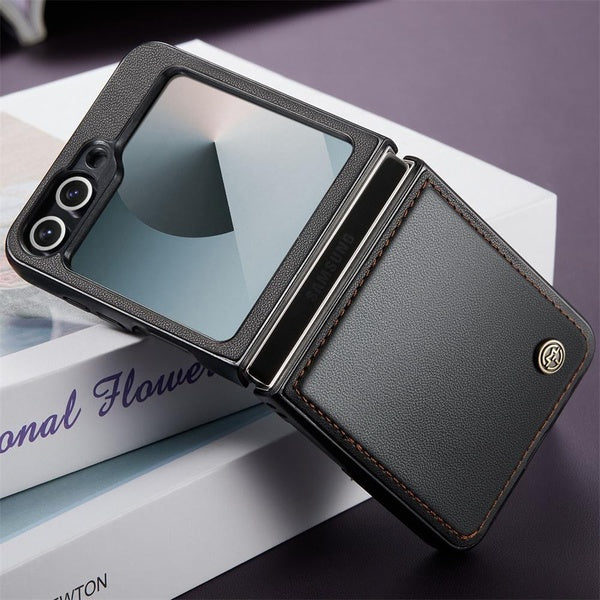 Case for Samsung Galaxy Z Flip 6 Flip5 Leather Purse Book Wallet Coque Retro Vintage Card Slots
