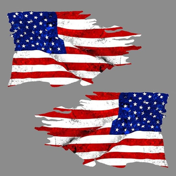 15.2*8.9cm Car Styling USA Tattered Flag American Country Waterproof Decal Car Sticker Rearview Mirror Accessories