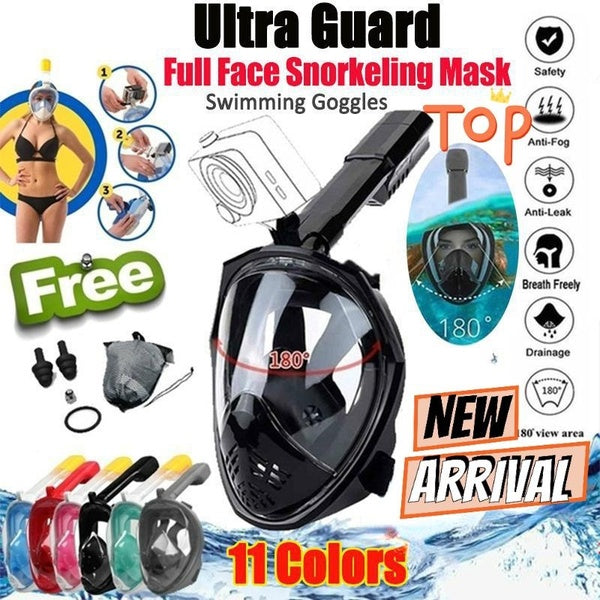 2024Underwater Scuba Anti-fog Full Face Diving Mask Snorkeling Breathing Mask Adult Teens Safety and Waterproof Swimming Equipment Diving Goggles