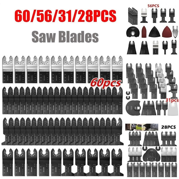 60-56-31-28PCS High Carbon Steel Saw Blade and Oscillating Saw Blades Cutter Wood Oscillating Multi Tool for Fein Multimaster Dewalt Makita Bosch