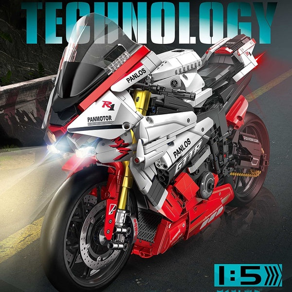 New MOC 1:5 2347pcs Super Racing Motorcycle Motorbike Model Building Block Brick Educational Assembly Toy Children Boy Gift